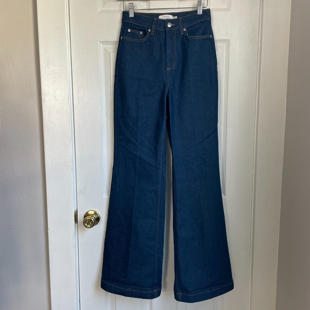 & Other Stories high rise wide leg flare blue jeans size 25